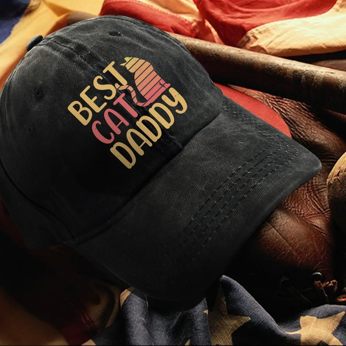 Gorra de béisbol de algodón lavada ajustable, sombrero de camionero Retro divertido, al aire libre, cumpleaños para el padre del gato, mejor papá gato