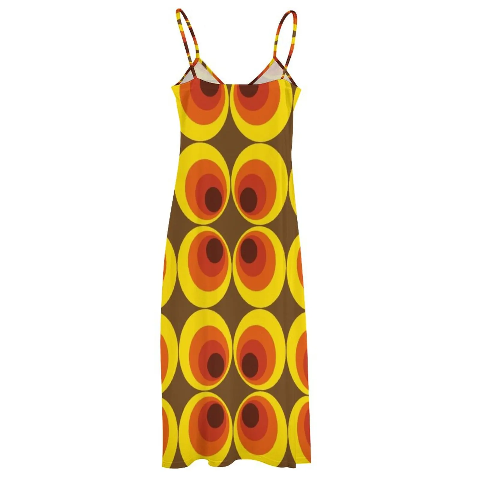 70s, 80s funky vintage circle pattern Sleeveless Long Dress dress summer 2025 women Women's summer dress