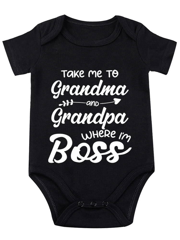 Take Me To Grandma And Grandpa Where I'm Boss ,Baby Bodysuit Funny Baby onesie Adorable Baby Boy Girl Clothes Cute Infant Outfit