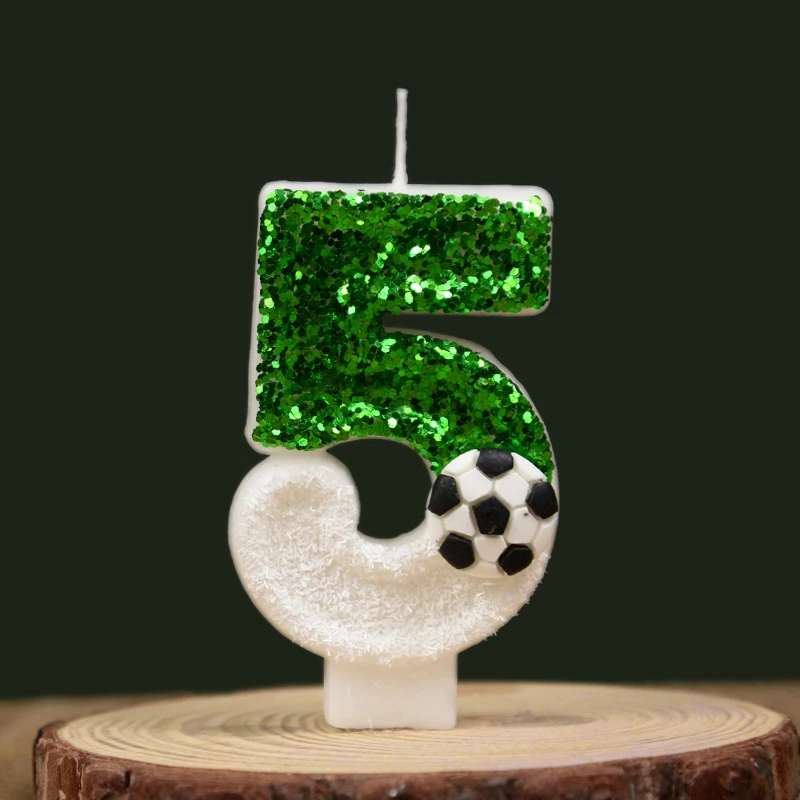 0-9 Number Soccer Cake Candles Kids Sports Theme Football Birthday Party Decoration Favors Cupcake Topper Cake Decor Supplies