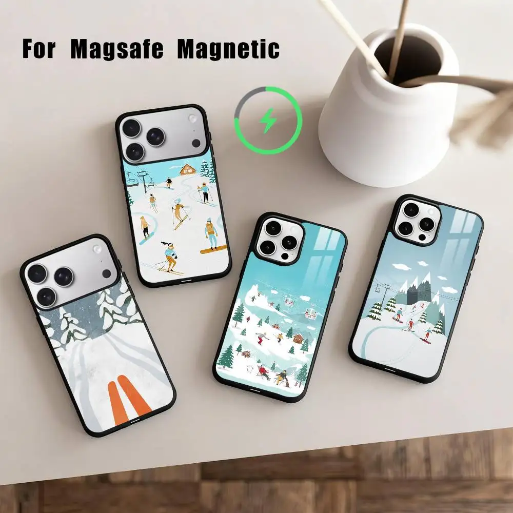 

S-Skiing S-Snow Snowboard Ski art Phone Case For iPhone17,16,15,14,13,12,11 Plus,Pro Max Magnetic For Magsafe Wireless Charging