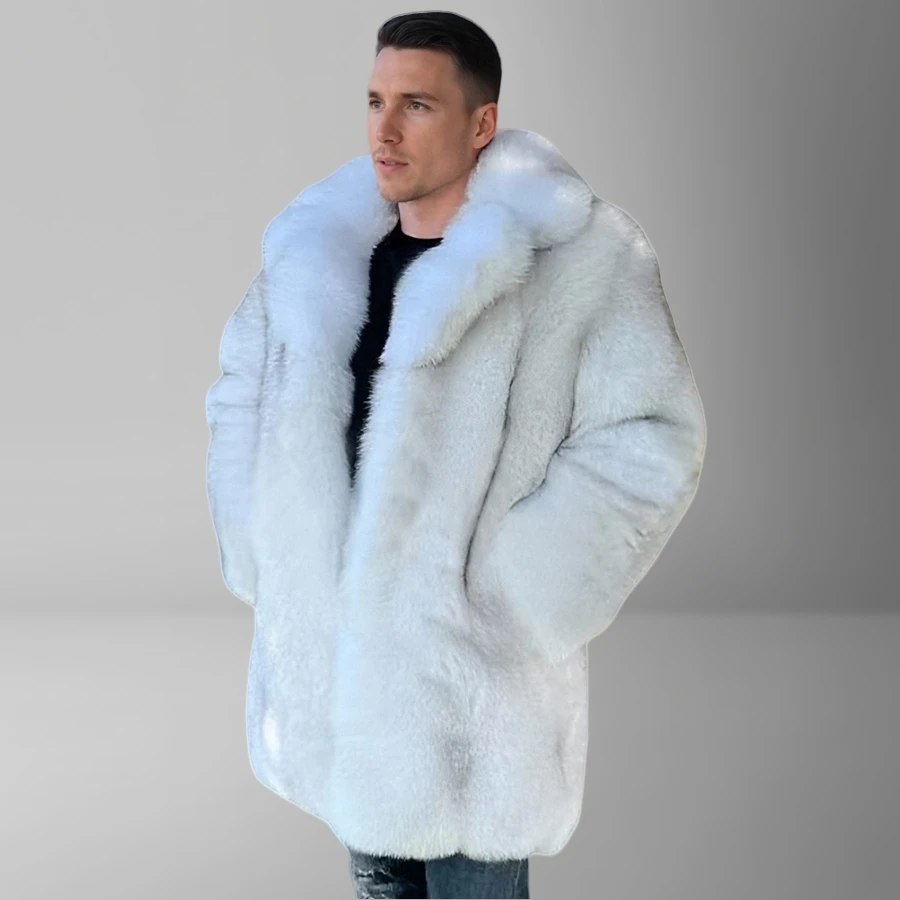 

Mens Fur Jacket Men's Natural Fur Full Skin Jacket Winter Fox Fur Coat Fashion Long Clothing Warm Luxury New Arrival