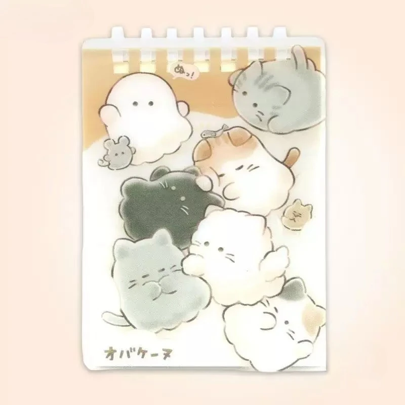 Cartoon Mini Notebook Spiral Binding Loose-leaf Cute Cats Notebooks with Lines Pages for School Office Stationery Supplies view 4