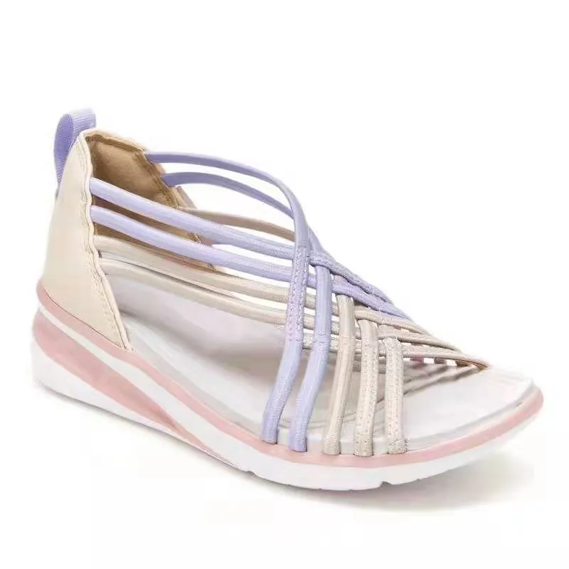 Sandalias Mujer  Trendy Plus Size Wedges Sandals Women Hollow Breathable Braided Fish Sports Sandals Roman Women Sandales