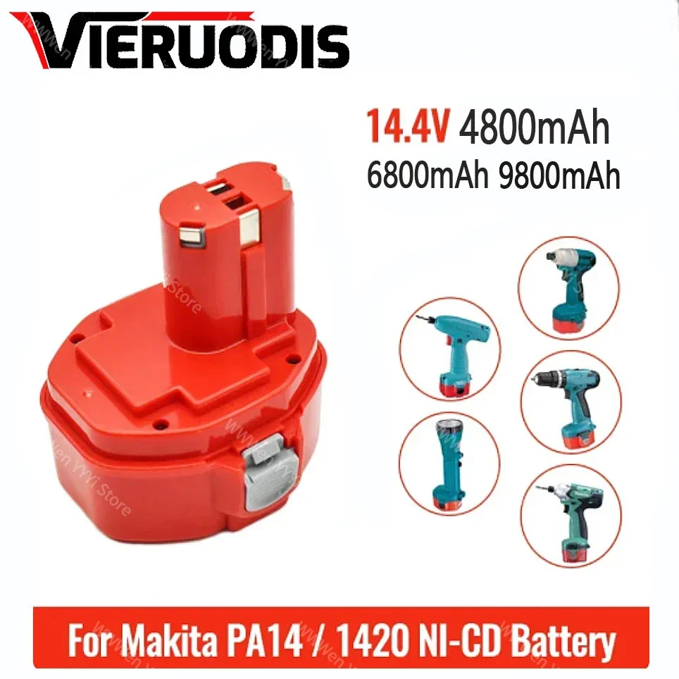 

14.4V 4800mAh Ni-CD Power Tools Rechargeable Battery Pack for Makita Cordless Drill PA14 1433 JR140D 1420 6280D 6281D 6333D