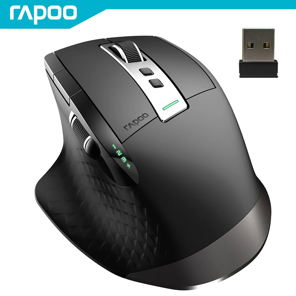 

Rapoo MT750S/MT750L Multi-mode Rechargeable Wireless Mouse Ergonomic 3200 DPI Bluetooth Gaming Mouse Easy-Switch Up to 4 Devices