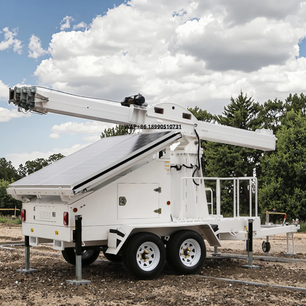 Промышленный солнечный прицеп с длительным сроком службы батареи, мобильный прицеп с солнечной энергией