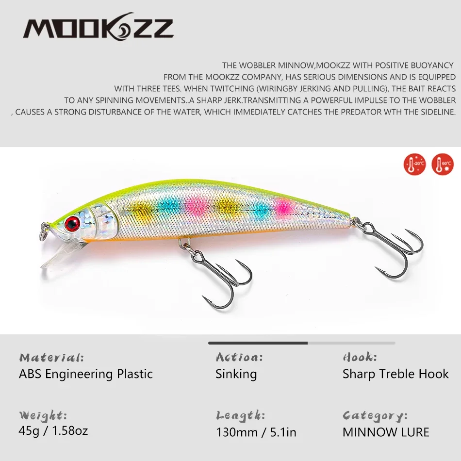 Best Price SEA MINNOW Fishing Lure 130MM 45G  Wobble Minnow Crankbait Hard Lure Bait Sinking Fishing Lure