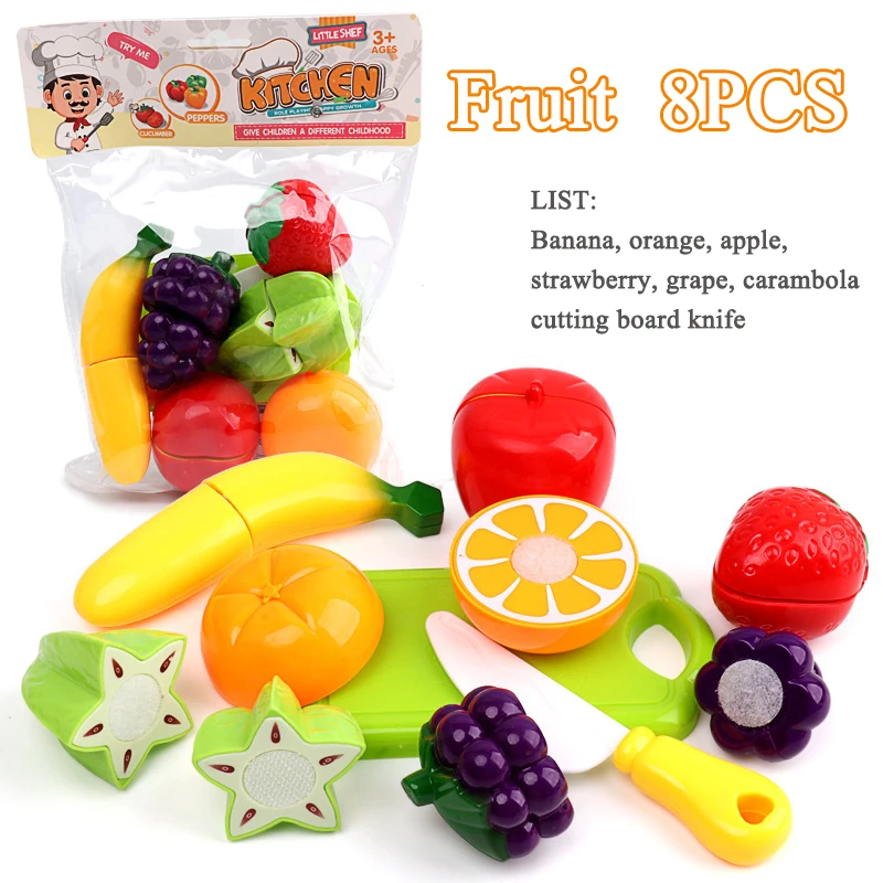 Speelgoed Keukenset – Snijbaar Fruit En Groente Van Plastic – Met Mes – Klittenbandverbinding – Voor Kinderen Vanaf 3 Jaar – BPA-vrij