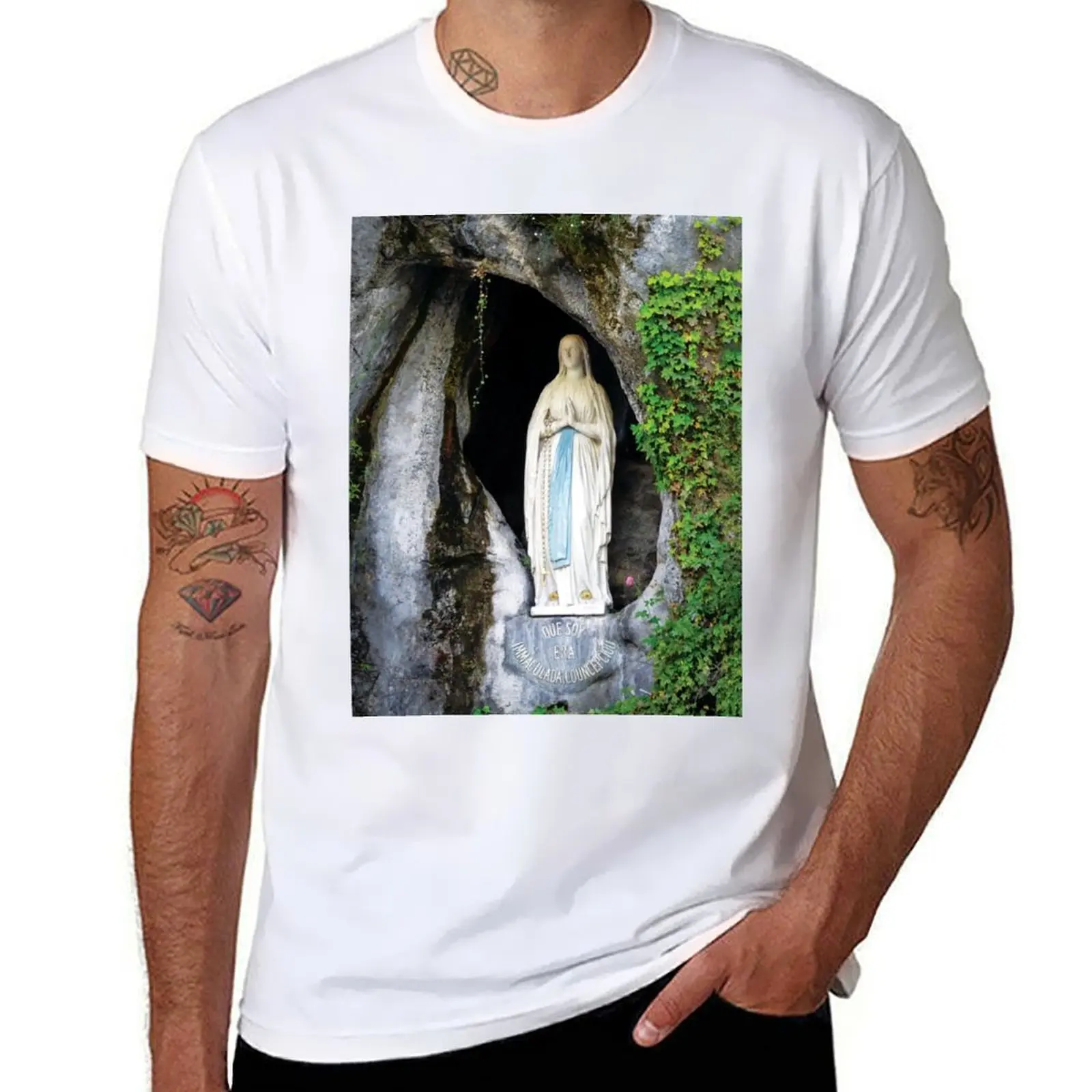 Our Lady of Lourdes T-Shirt kawaii clothes tops graphics clothes mens cotton t shirts