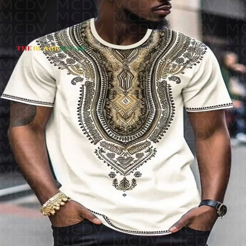 Flower Pattern Printed T-Shirt Men's For Women's Cotton Black T Shirts Summer Tops