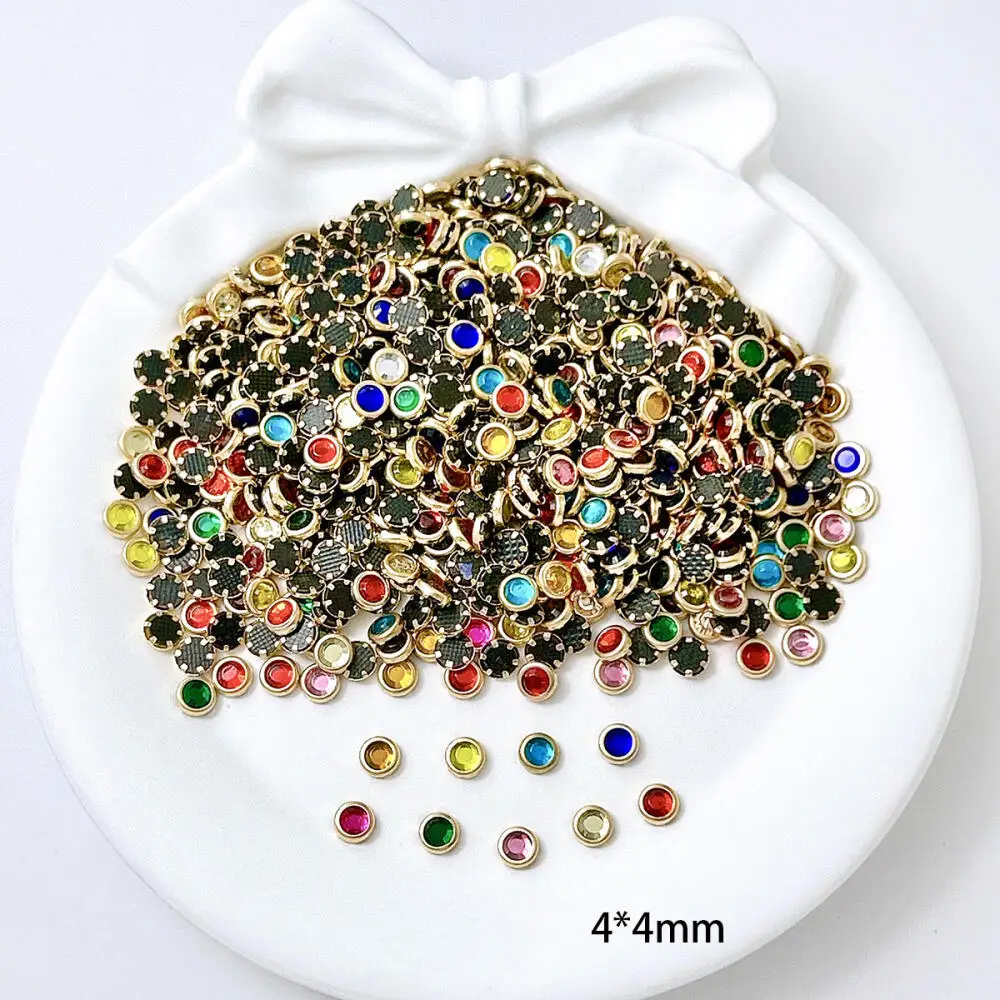50 Stück Mini Bunte Quadratische Ovale Strass-Steine Eingelegte Nagelcharms Minimalistische Flache Runde Legierungs-Nagelkunst-Dekorationen für DIY – Detail 7