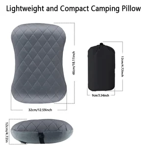 Bantal Perjalanan Berkemah Tiup Ultralight dengan Penutup Lembut yang Dapat Dicuci-Bantal Tiup Ergonomis untuk Penyangga Leher & Pinggang 10 bantal cangkang penjualan terbaik - №