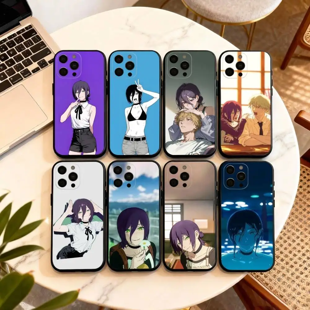 

C-Chainsaw M-Man R-Reze Phone Case For iPhone 17,16,15,14,13,12,11 Plus,Pro Max,XS,Soft Silicone Black Cover