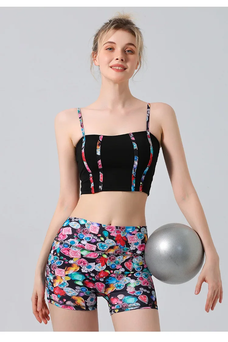 

Модный спортивный бюстгальтер, нижнее белье с воротником и нагрудным ковриком, комплект красивого жилета, женские узкие брюки для фитнеса, комплект