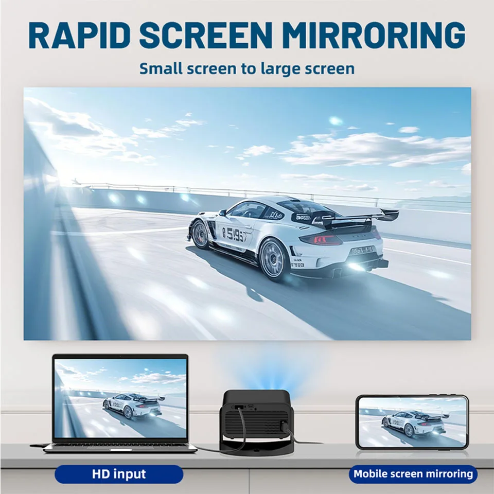 FXINRISE Projector Android 11 4K 1280*720P HT23 Dual Wifi 260ANSI 180°flexible BT5.3 Cinema Outdoor Portable Projetor HT23