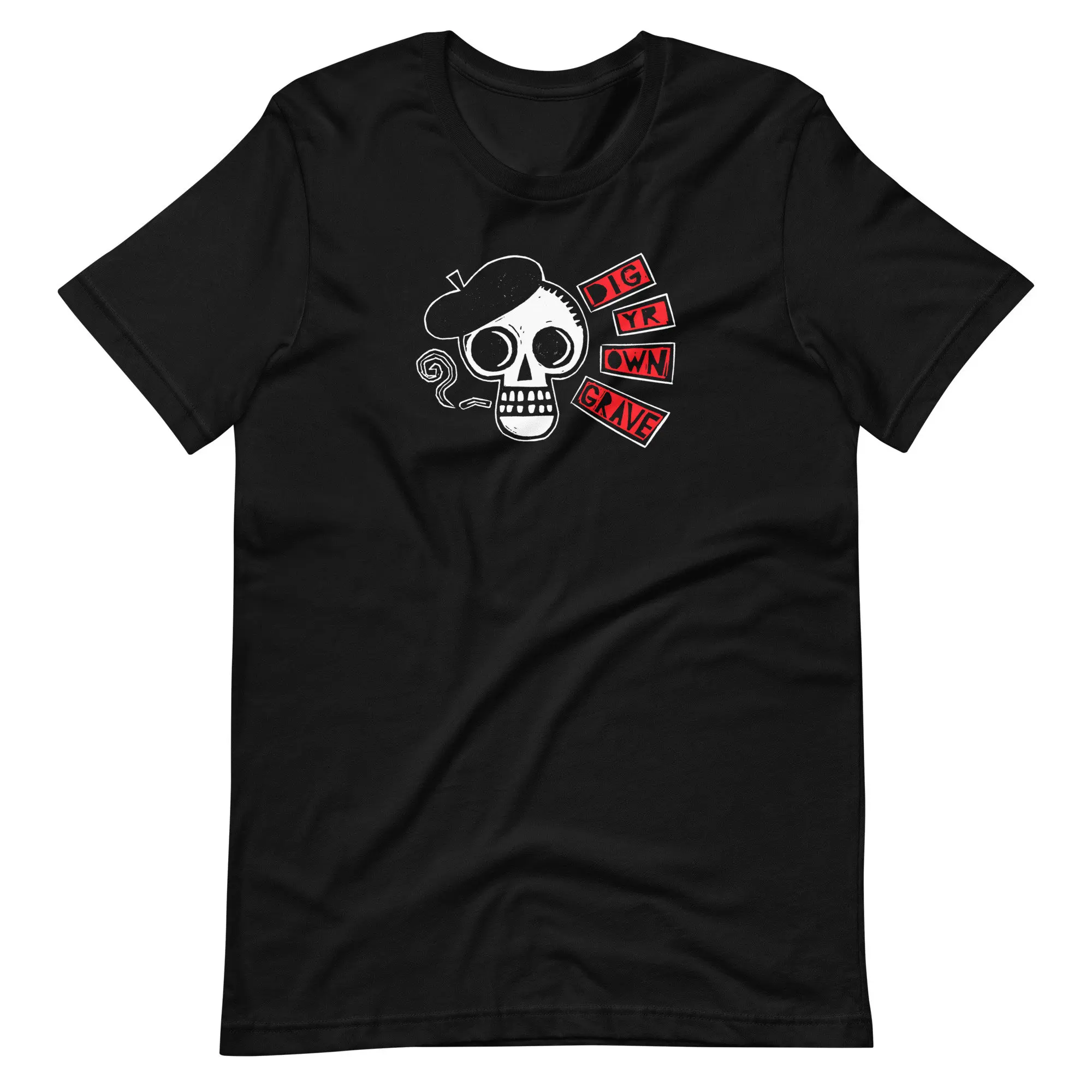 Dig Your Own Grave Beatnik Skull Black Unisex T Shirt