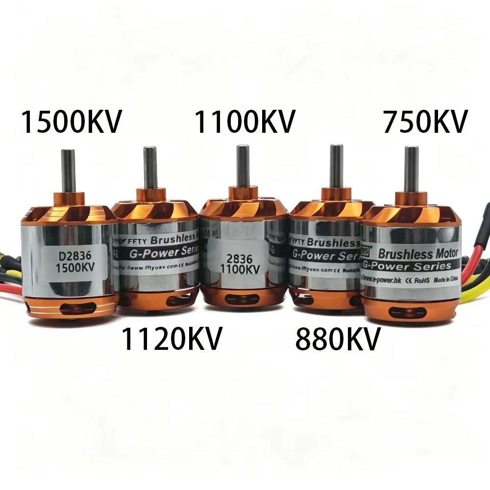 Motor Brushless EP D2836-750/880/1100/1120/1500KV Adequado para Micro Multirrotores, Drones e Helicópteros de Asa Fixa