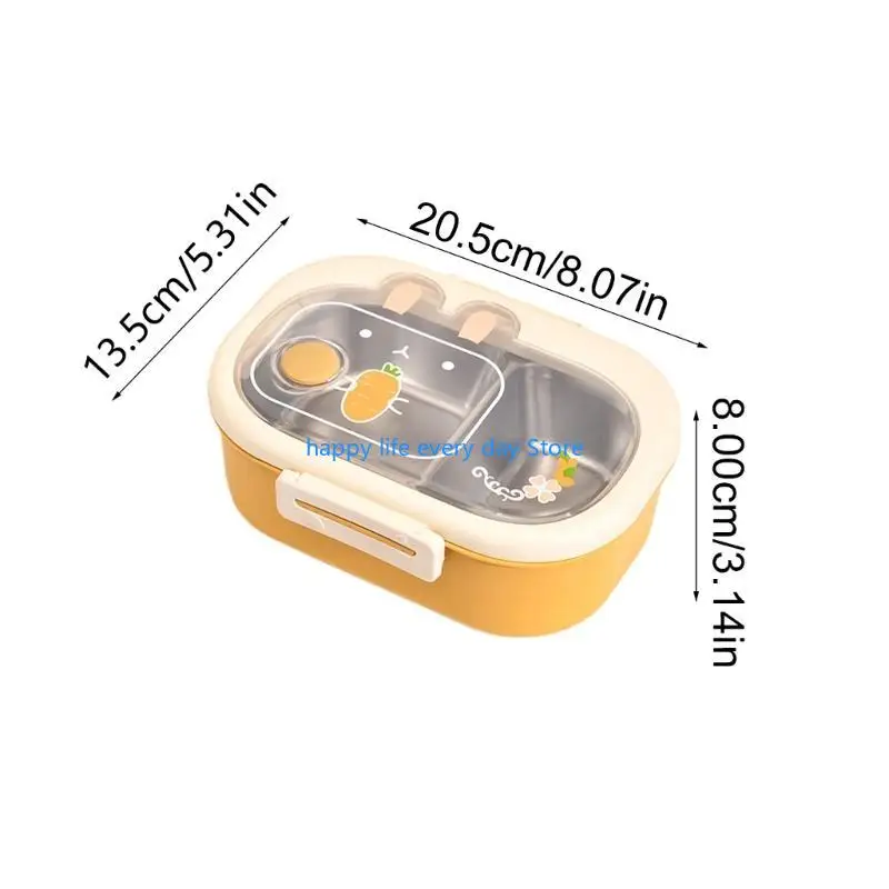 Contenitore alimentare T8UC per bambini Bentos Box facile da pulire con divisori in acciaio in acciaio in acciaio Box con per il