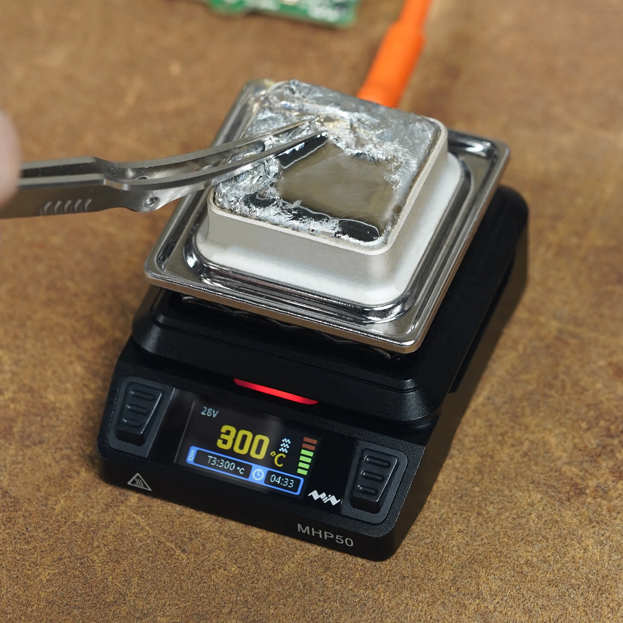 MINIWARE Mini Solder Pot For MHP50 Rapid Heating LCD Display MAX 150W DC/PD3.1 Compatibility BS50 AL50 Hot Plate