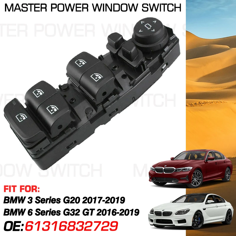 

Car Power Master Window Switch Lifter Button 61316832729 8 Pins For BMW 3 Series G20 2017-2019 BMW 6 Series G32 GT 2016-2019