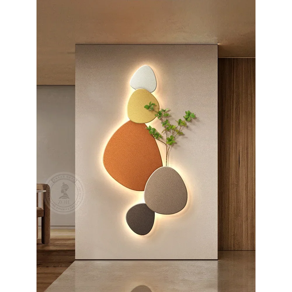 2025 Nieuwe restaurant woonkamer slaapkamer foyer decoratieve schilderkunst wandlamp groene plant muurschildering ganglamp