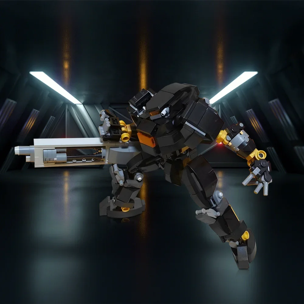 Gobricks MOC 映画メカロボット PA-001 マローダーズパワーアーマー v2 ビルディングブロックブラックモデル組み立てレンガのおもちゃ子供のギフト