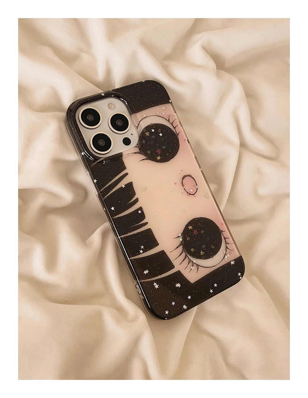 Cartoon Anime Glänzende Augen Niedliche Handyhülle für iPhone 17 16 15 14 13 18 Pro Max Mädchen Glitzernde Große Augen Rückseiten-Handyhülle Capa – Detail 15