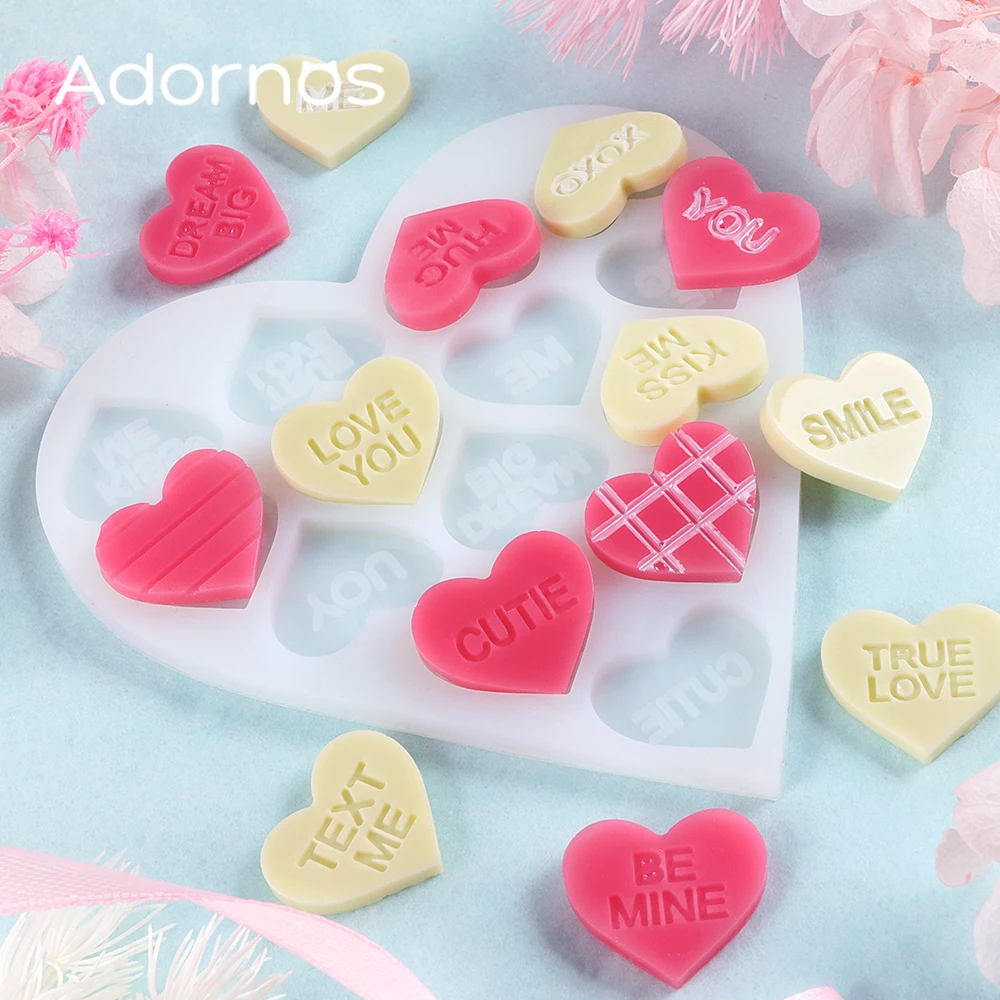 1pc Love Heart Letter Creative Resin Silicone Mold For Earrings Necklace Bracelet Valentines Day DIY Crafts Jewelry Casting Tool