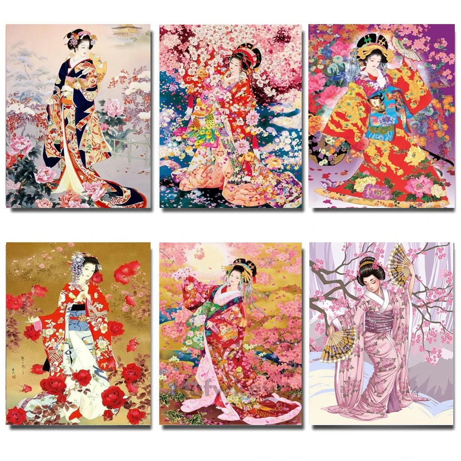 Kimono geisha Diy diamond painting sale