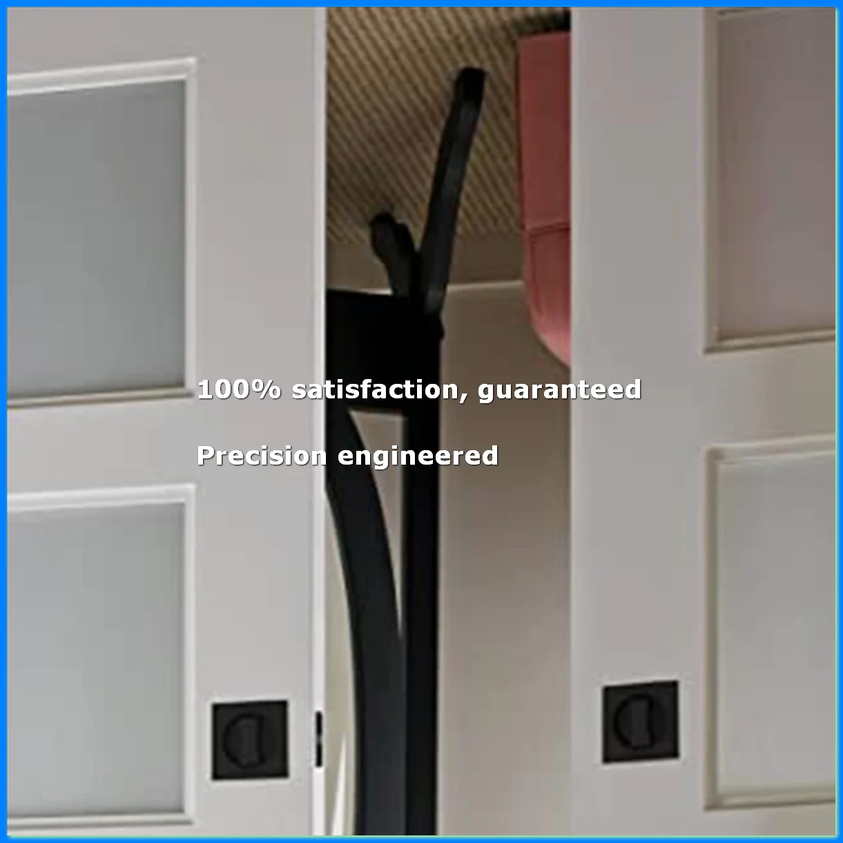 

Pocket Door Lock, Matte Black Contemporary Privacy Square Pocket Door Hardware, Black Sliding Pocket Door Lock-A23R