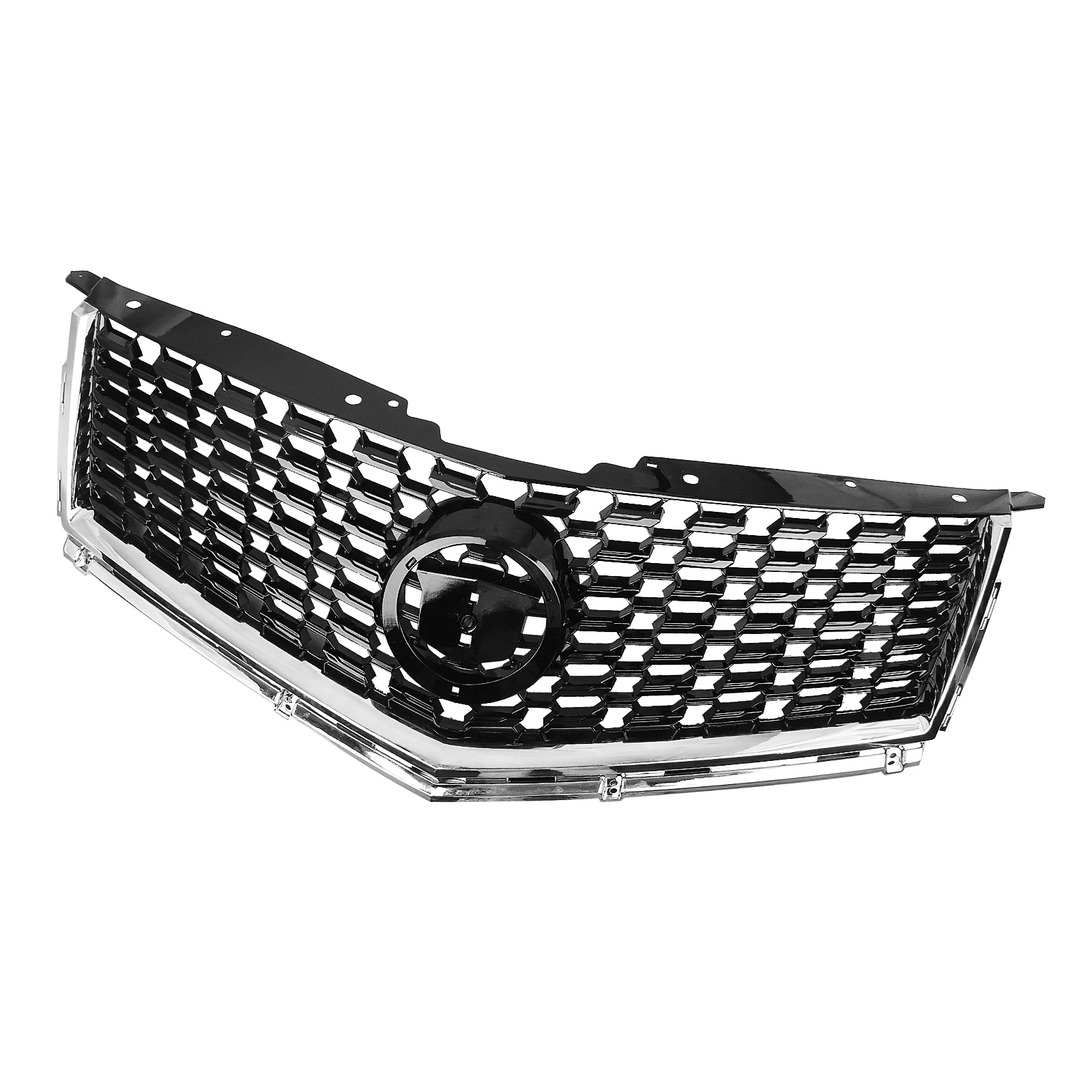 Front Grille Grill For Cadillac SRX 2010 2011 2012 2013 2014 2015 2016 Black/Silver Upper Bumper Hood Mesh Grid