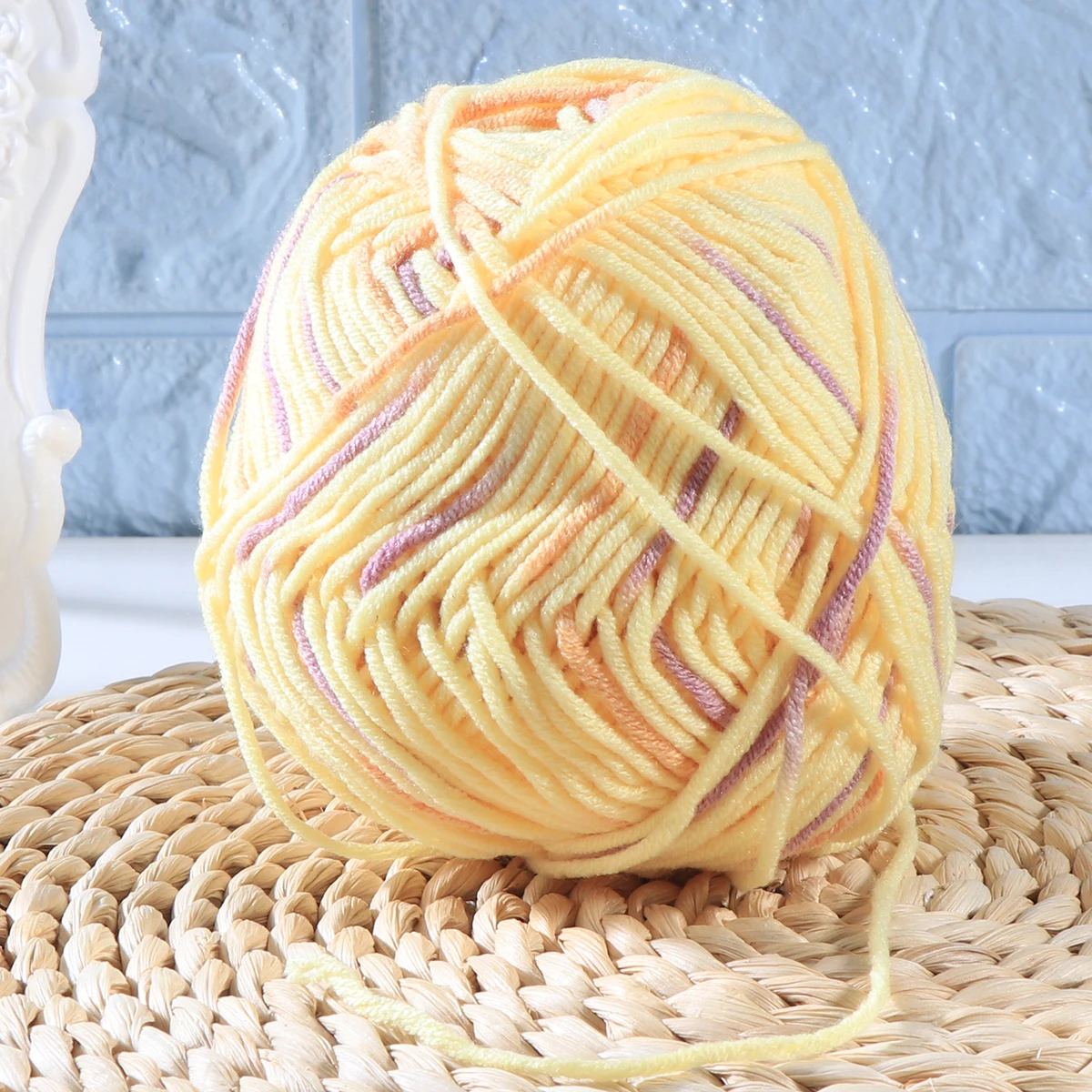 

50 G Knitting Yarn Milk Cotton Crochet Bulky for Crocheting Slub Beginner Thick Baby