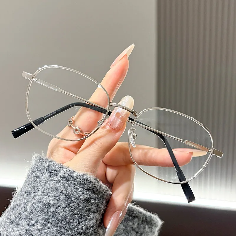 نظارات مضادة للضوء الأزرق متغيرة الألوان، نظارات بإطار معدني قديم، نظارات مربعة عصرية #2