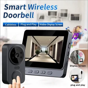 Bundillo de cámara de timbre de video inalámbrico, cámara de seguridad inteligente con visión nocturna, 2.4 g de wifi, HD, detección de movimiento, almacenamiento en la nube 12 Mejor cámara de ventas - №5