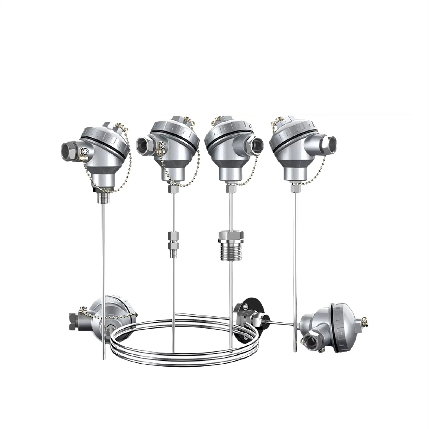 WRNK-131 Armored Thermocouple Sensor PT100 K Type 500‑1500mm Length Optional 0‑800°C -50‑400°C Industrial Temperature Probe