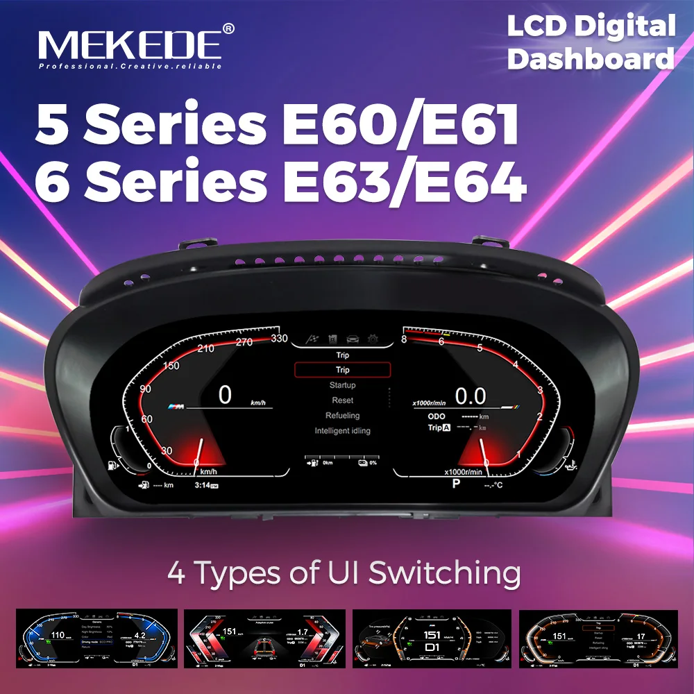 

MEKEDE EU STOCK 12.3" LCD Dashboard Speedometer Digital Cluster For BMW 5 Series E60 E61 E63 E64 CCC CIC