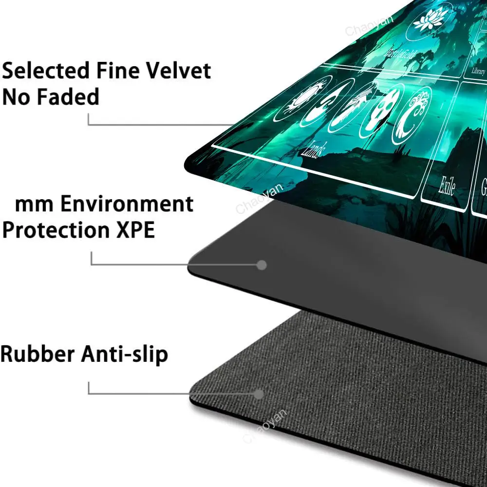 سميكة الألعاب Playmat الغابات ماوس الوسادة TCG CCG اللعب حصيرة Duel منصات المبتدئين بطاقة باتلز قائد لعبة لوحة المكتب مع المناطق