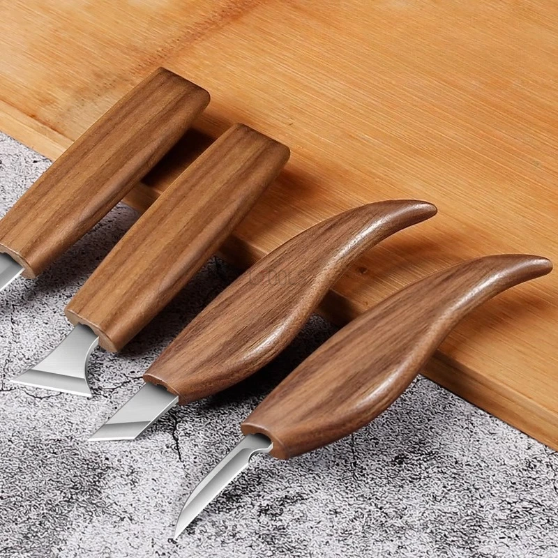Wooden Carving Knife Smooth and Durable Handmade Wooden Carving Set Finely Trimmed Wood, Hardwood Peach Wood Versatile Art Tool