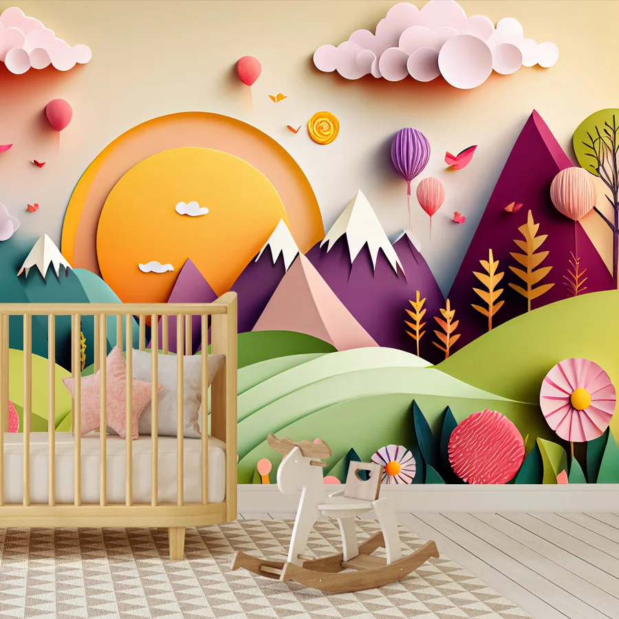 Peel and Stick Wallpaper Optional for Bedroom Walls Baby Kids Cartoon Floral Forest TV Contact Wall Papers Home Decor 3d Panels