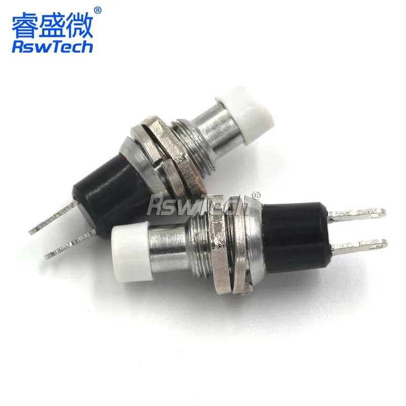 10pcs/lots Self reset Switch 7mm Thread Multicolor 2 Pins Momentary Push Button Switch PBS-110