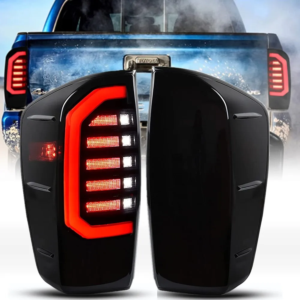 

2pc 12V Car LED Tail Lights Assembly For Toyota Tacoma 2016-2021 Smoked Led Brake Rear Lamps Reverse Light Accessories