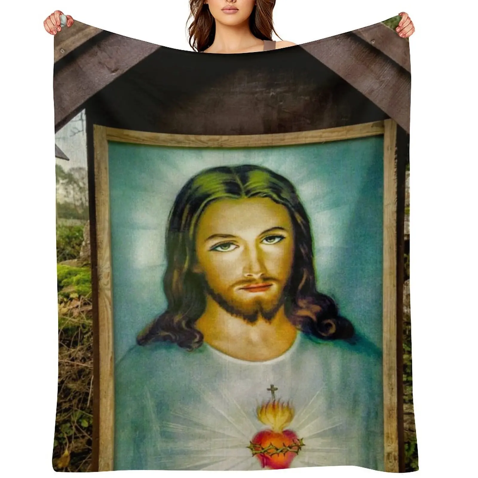 Sacred Heart Of Jesus Throw Blanket Sofa Throw Blankets Sofas Of Decoration warm for winter Moving Blankets