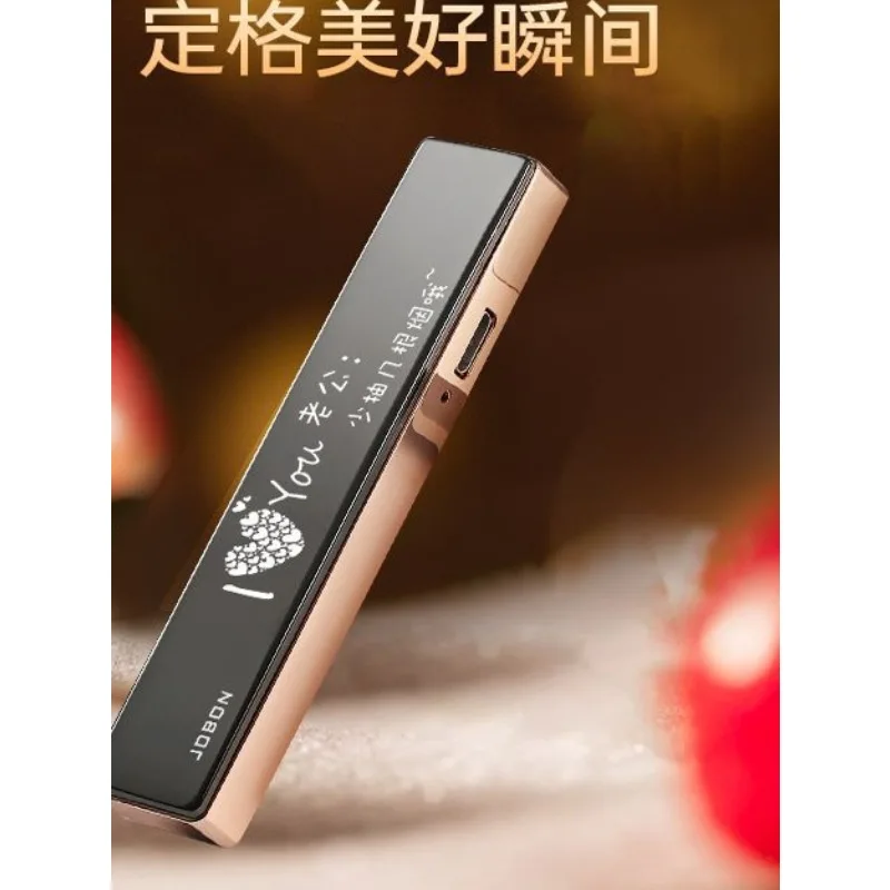 

JOBON Zhongbang rechargeable tungsten wire lighter metal thin trendy windproof personalized creative custom lettering gift