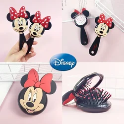 Disney Minnie Mouse Air Cushion Massage Combs with Makeup Mirror Cute Cartoon Children Comb Hair Brush Hairdressing Tools Gifts