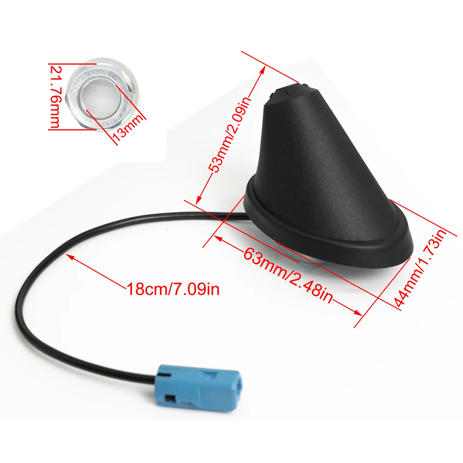 Car Black Aerial AM / FM Antenna Mount Base Blue Plug For Vauxhall Opel Agila Astra Corsa Zafira Omega C Combo C Meriva Vectra C