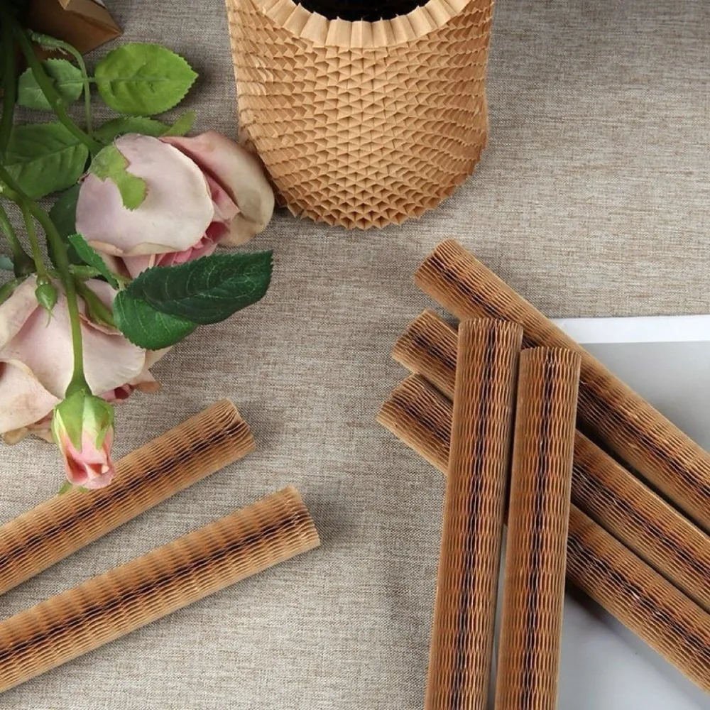Hollow Out Wine Bottle Cover Brown Paper 3D Honeycomb Paper Cup Cover Buffer Super Elastic Vase Protective Cover Gift Packaging