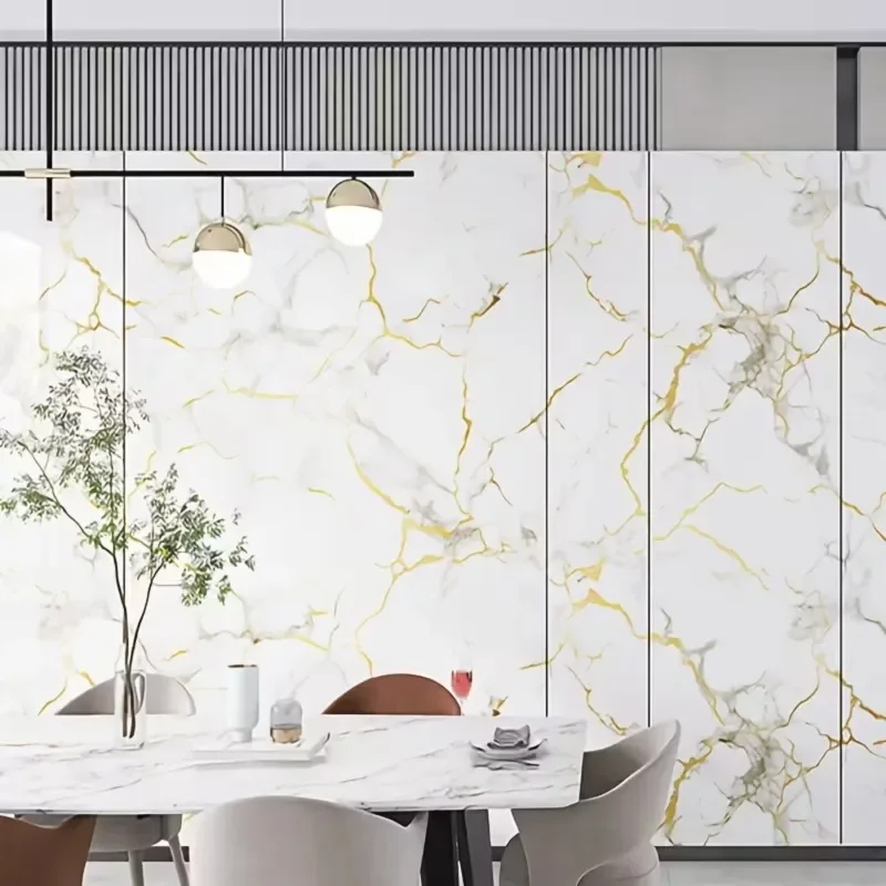1 لفة الرخام نمط فو بلاط الجدار ملصق ذاتية اللصق سميكة غرفة المعيشة جدار ديكور الراقية زيت مقاوم للماء برهان خلفية #5