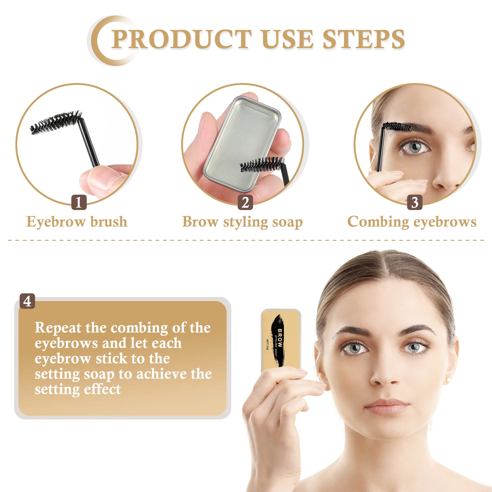 眉スタイリングポマード クリアブロウソープ 立体的な眉を作る 長時間持続する眉セッティングワックス シェイプアップメイクアップバーム