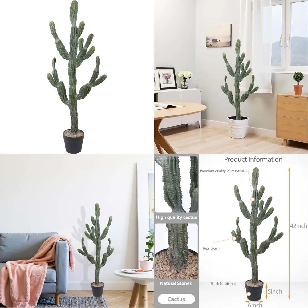 

42-inch Tall Saguaro Cactus Replica for Indoor or Outdoor Home and Office Garden Decor